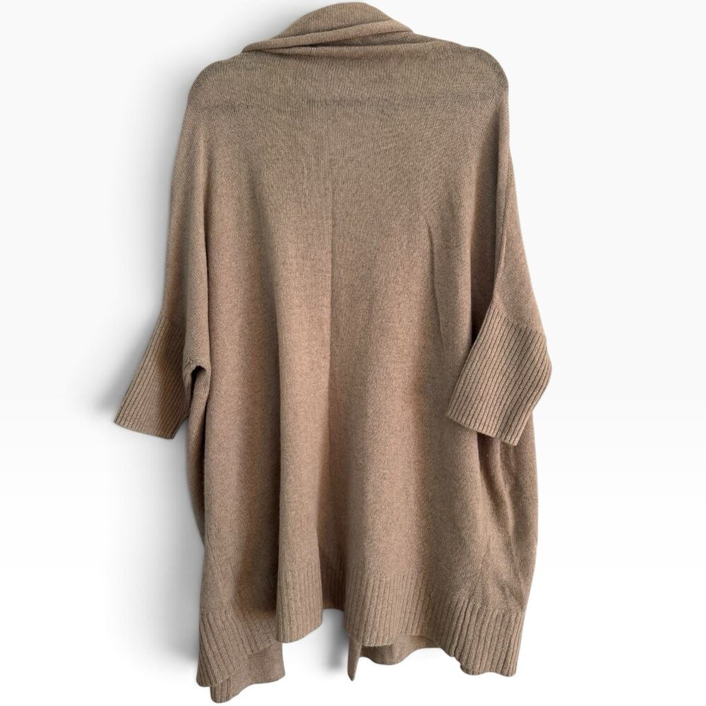 Subtle Luxury Cashmere Longline Cardigan Sweater Size Medium Large Beige - Picture 2 of 5